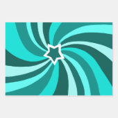 Moderne Swirl Star Groene Set van Inpakpapier Vel (Voorkant 2)