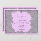 Moderne Swirly Bleke Roze en Grijze Huwelijksuitno Kaart (Voorkant / Achterkant)