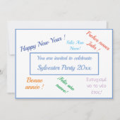 Moderne Sylvester-partij aanpasbare typografie Kaart (Voorkant)