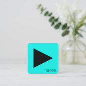 Moderne symbolische speelknopdriehoek vierkante visitekaartje (Staand voorkant)