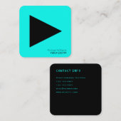 Moderne symbolische speelknopdriehoek vierkante visitekaartje (Voorkant / Achterkant)