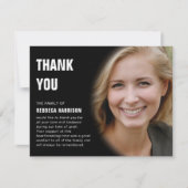 Moderne sympathie foto begrafenis bedankkaart (Voorkant)