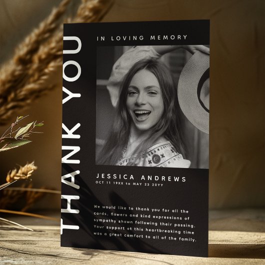 Moderne sympathie foto dank u bedankkaart