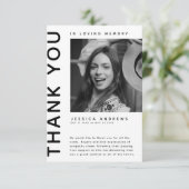 Moderne sympathie foto dank u bedankkaart (Staand voorkant)
