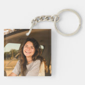 Moderne sympathie foto rouwmonument sleutelhanger (Achterkant)