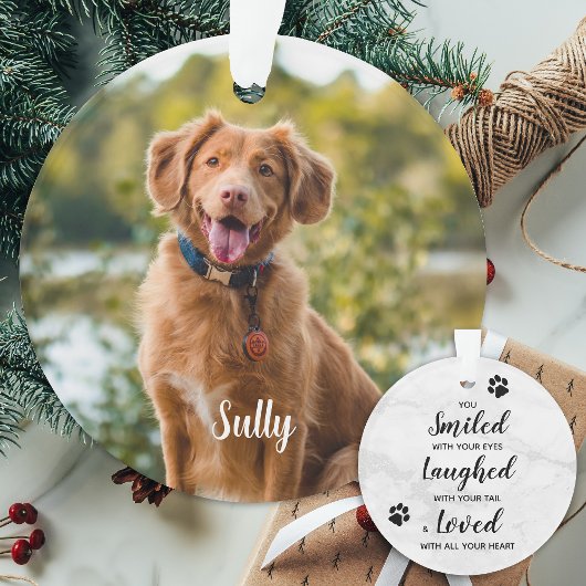 Moderne Sympathie Hond Foto Gepersonaliseerd Pet M Ornament