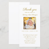 Moderne sympathie Memorial Gold Foto Lijst Bedankkaart (Voorkant / Achterkant)