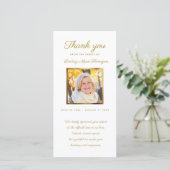 Moderne sympathie Memorial Gold Foto Lijst Bedankkaart (Staand voorkant)