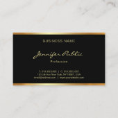 Moderne Sytlish Black and Gold Hand Script-lettert Visitekaartje (Voorkant)