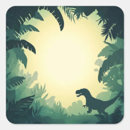 Moderne T-Rex Dinosaur Silhouette Square Sticker