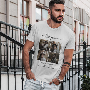 Moderne T-shirt met 4 foto's collage voor een rouw