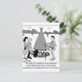 Moderne T-shirt Pee heeft centrale lucht en verwar Briefkaart (Staand voorkant)