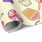 Moderne taart snoep en cakeekpatroon cadeaupapier (Rol Hoek)