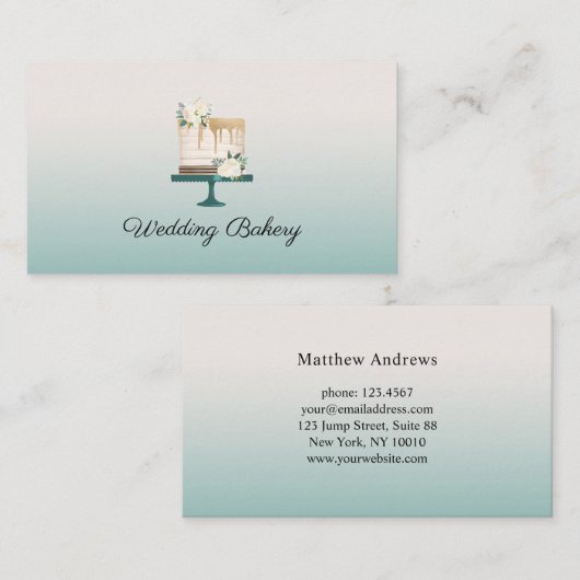 Moderne taart visitekaartje (Voorkant / Achterkant)
