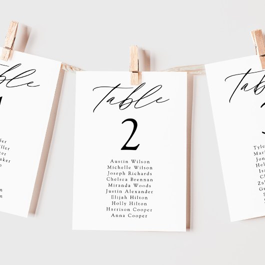 Moderne tabel aantal zitplaatsen