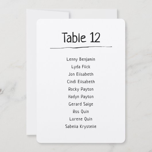 Moderne tabel Aantal zitplaatsen Kaart (Achterkant)