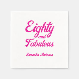 Moderne Tachtig en Fabulous Roze 80e Verjaardag  Servet
