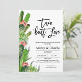 Moderne Taco 'Over Liefde Koppels Douche uitnodigi Kaart (Staand voorkant)