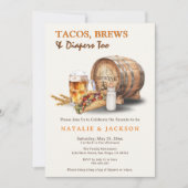 Moderne Taco's, Brouwen & Luiers Coed Baby shower Kaart (Voorkant)