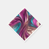 Moderne Tafel Decor-Viva Magenta Turquoise en Goud Servet (Hoek)