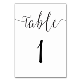 Moderne tafel nummer kaart script bruiloft recepti