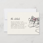 Moderne Tafel Schets Proefavond Diner RSVP Kaartje (Voorkant)