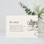 Moderne Tafel Sketch Probediner RSVP Kaartje (Staand voorkant)