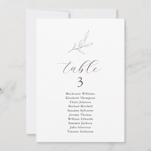 Moderne tafel zitgrafiek Olive Leaf Branch Kaart (Voorkant)