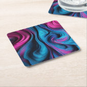 Moderne Tafelbenodigdheden-Blauw en Roze- Kartonnen Onderzetters (Schuin)