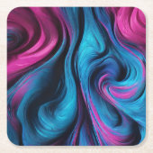 Moderne Tafelbenodigdheden-Blauw en Roze- Kartonnen Onderzetters (Voorkant)