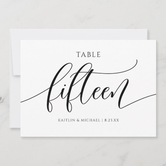 Moderne Tafelkaartjes Bruiloft Calligrafie - 15 Kaart (Voorkant)