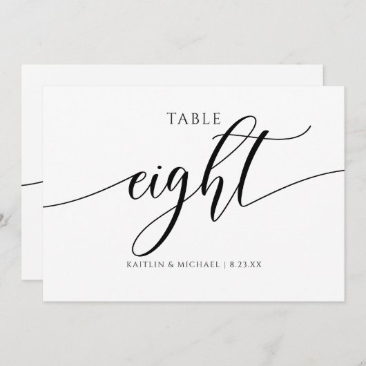 Moderne Tafelkaartjes Bruiloft Calligrafie - 8 Kaart (Voorkant / Achterkant)