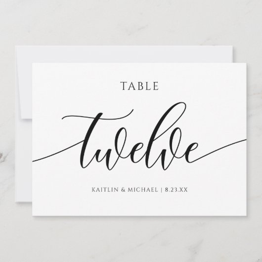 Moderne Tafelkaartjes Huwelijk Calligrafie - 12 Kaart (Voorkant)