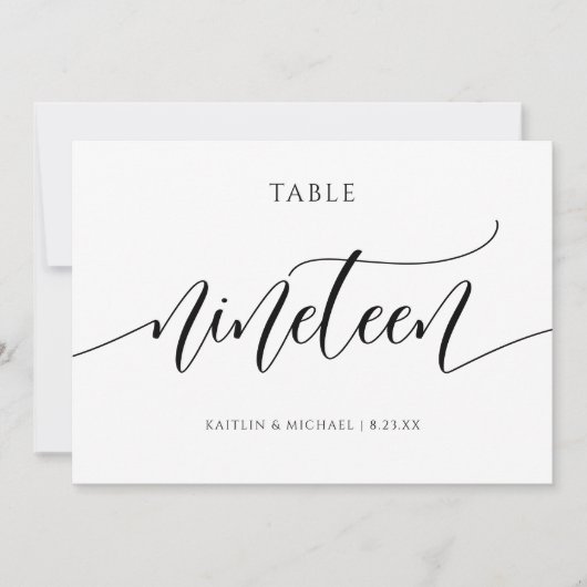 Moderne Tafelkaartjes Huwelijk Calligrafie - 19 Kaart (Voorkant)