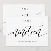 Moderne Tafelkaartjes Huwelijk Calligrafie - 19 Kaart (Voorkant / Achterkant)