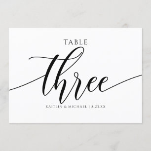 Moderne Tafelkaartjes Huwelijk Calligrafie - 3 Kaart