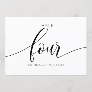 Moderne Tafelkaartjes Huwelijk Calligrafie - 4 Kaart