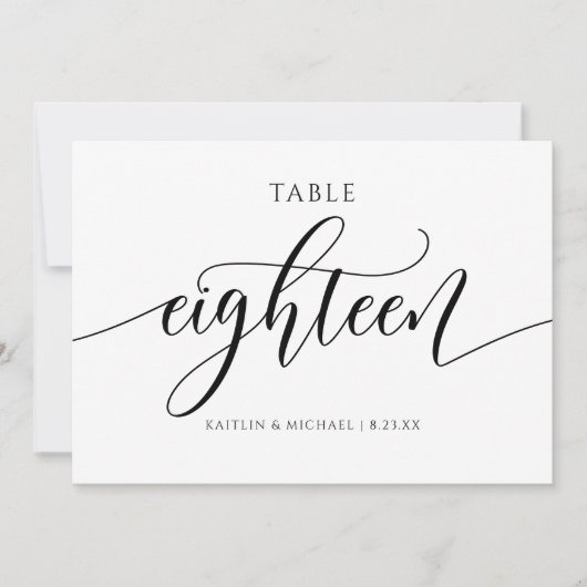 Moderne Tafelkaartjes Huwelijk Kalligrafie - 18 Kaart (Voorkant)
