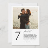 Moderne tafelnummerkaart met foto en leuke weetjes kaart (Voorkant)