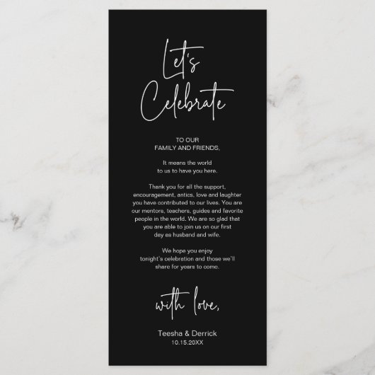 Moderne Tafelsetting Eten Diner Bedankkaart Programmakaart (Voorkant)