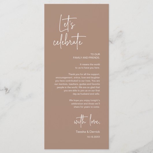 Moderne Tafelsetting Eten Dinerfeest Bedankkaart Programmakaart (Voorkant)