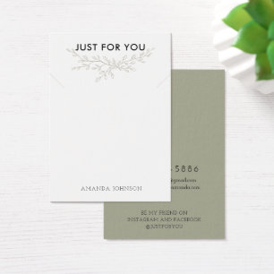 Moderne tak aards displaykaart voor sieraden visitekaartje