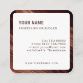 Moderne Tak Mahaghoni Hout Bruin Wavy patroon Vierkante Visitekaartje (Achterkant)