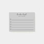 Moderne takenlijst grijs selectievakje gelinieerd post-it® notes (Voorkant)