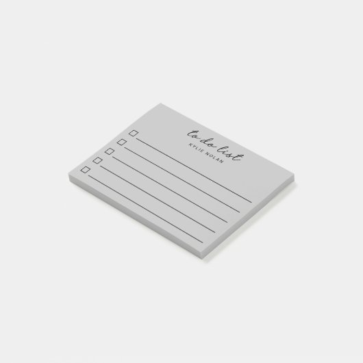 Moderne takenlijst grijs selectievakje gelinieerd post-it® notes (Schuin)
