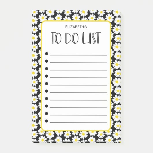 Moderne Takenlijst met Madeliefjes Post-it® Notes (Voorkant)