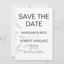 Moderne takken grijs witte script save the dates