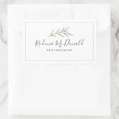 Moderne takkenbladgroen professional rechthoekige sticker (Tas)