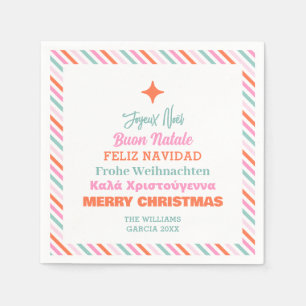 Moderne Talen Vrolijk Kerstpapier Servetten