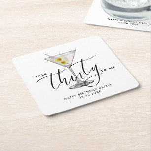 Moderne “Talk Thirty to Me” Martini Glas 30ste Kartonnen Onderzetters